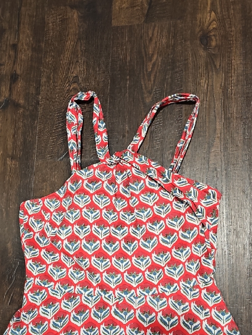 Emma Tiered Dress - Carmine/Crimson Floral print - Picture 4 of 9